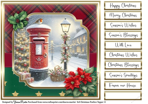 8x8 Christmas Postbox 11 with Sentiments