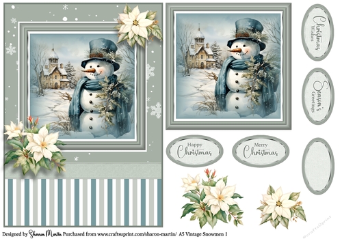 A5 Vintage Snowmen 1 