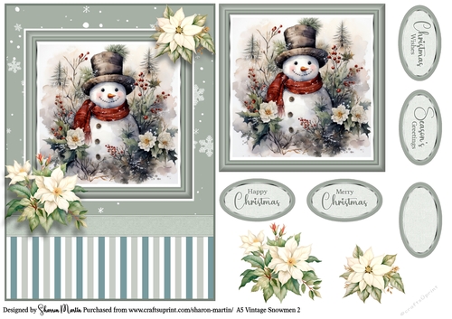 A5 Vintage Snowmen 2
