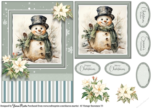 A5 Vintage Snowmen 3 