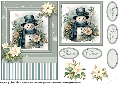 A5 Vintage Snowmen 4