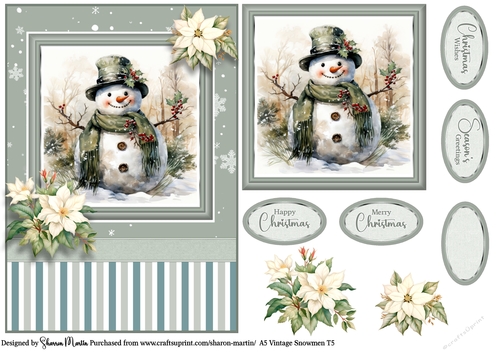 A5 Vintage Snowmen 5