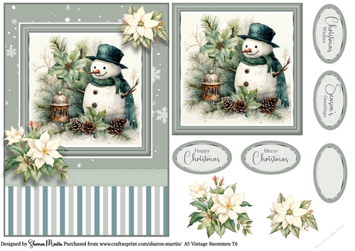 A5 Vintage Snowmen 6