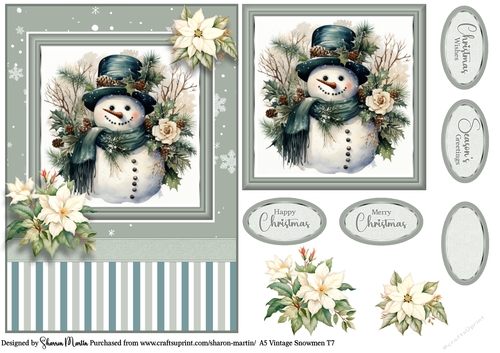 A5 Vintage Snowmen 7