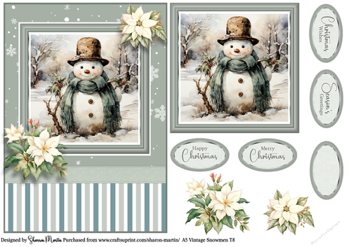 A5 Vintage Snowmen 8
