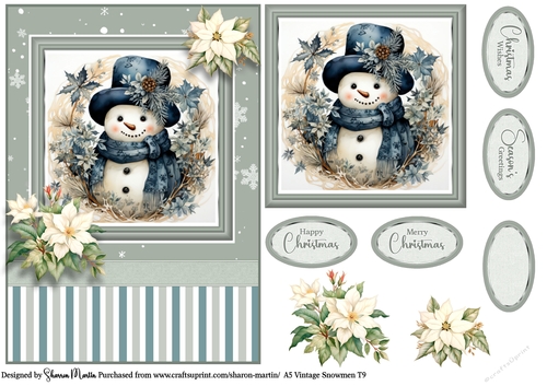 A5 Vintage Snowmen 9