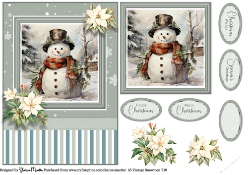 A5 Vintage Snowmen 10