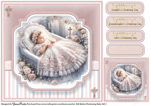 8x8 Babies Christening Day T1 (Pink)