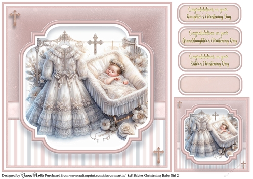 8x8 Babies Christening Day T2 (Pink)