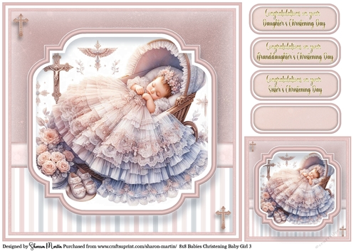 8x8 Babies Christening Day T3 (Pink)