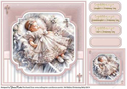 8x8 Babies Christening Day T4 (Pink)