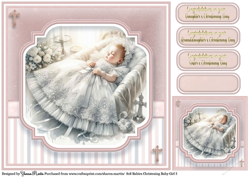 8x8 Babies Christening Day T5 (Pink)