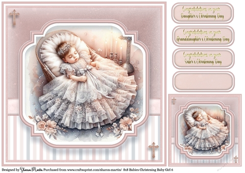 8x8 Babies Christening Day T6 (Pink)
