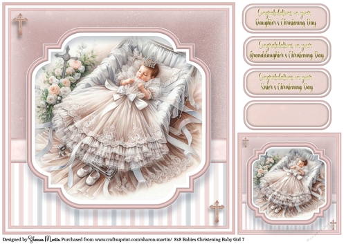 8x8 Babies Christening Day T7 (Pink)