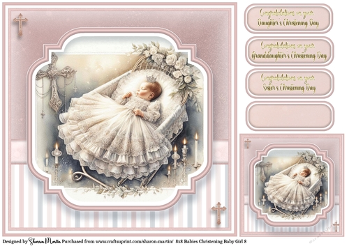 8x8 Babies Christening Day T8 (Pink)