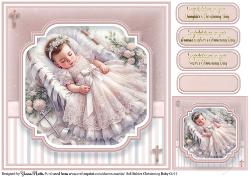 8x8 Babies Christening Day T9 (Pink)