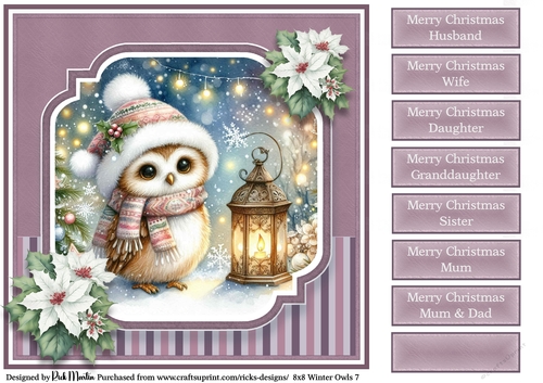 8x8 Winter Owls 7