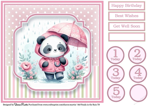 8x8 Panda in the Rain T8