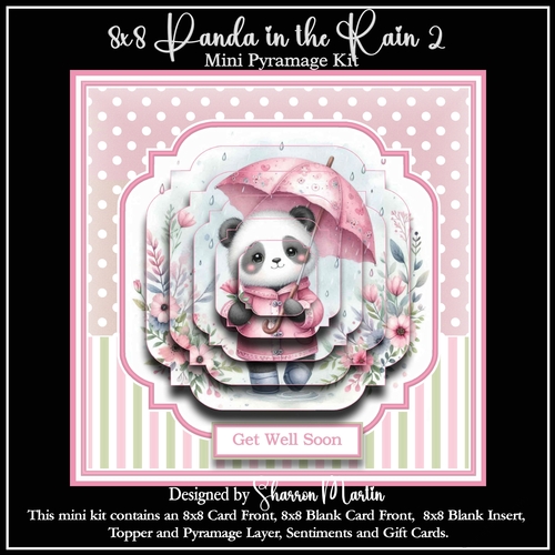 8x8 Panda in the Rain 2 Mini Kit - x5 A4 sheets 