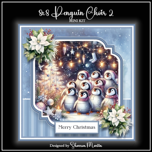 8x8 Penguin Choir Christmas Mini Kit 2 - x6 A4 Sheets 