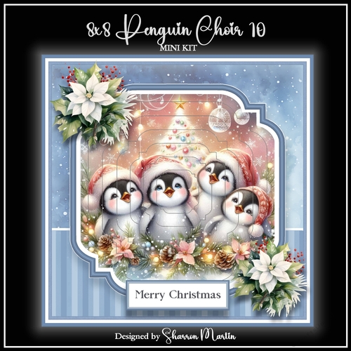 8x8 Penguin Choir Christmas Mini Kit 10 - x6 A4 Sheets 