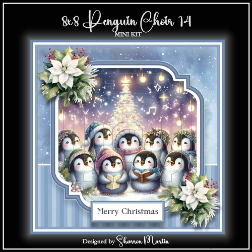 8x8 Penguin Choir Christmas Mini Kit 14 - x6 A4 Sheets 