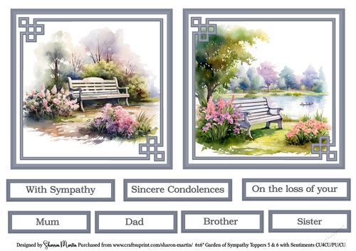 6x6 Garden of Sympathy 5 & 6 with Sentiments CU4CU/PU/CU