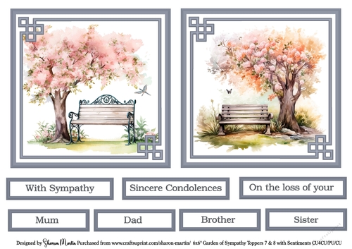 6x6 Garden of Sympathy 7 & 8 with Sentiments CU4CU/PU/CU