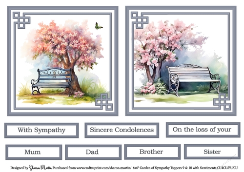 6x6 Garden of Sympathy 9 & 10 with Sentiments CU4CU/PU/CU
