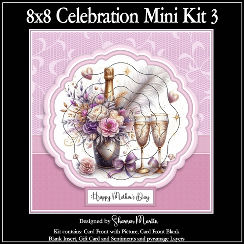 8x8 Celebration 3 Mini Kit - x A4 Sheets 