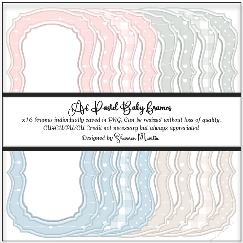 A6 Pastel Baby Frames 1-16 PNG