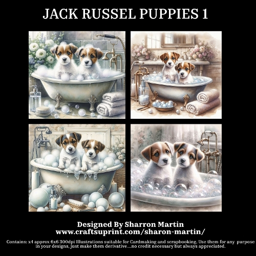 JACK RUSSEL PUPPIES - Illustrations for Cardmakers & Designers  