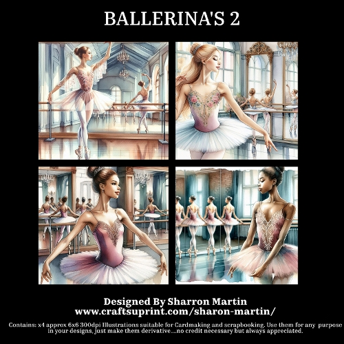 BALLERINA 2 - Illustrations for Cardmakers & Designers 