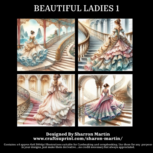 BEAUTIFUL LADIES 1 - Illustrations for Cardmakers & Designers 