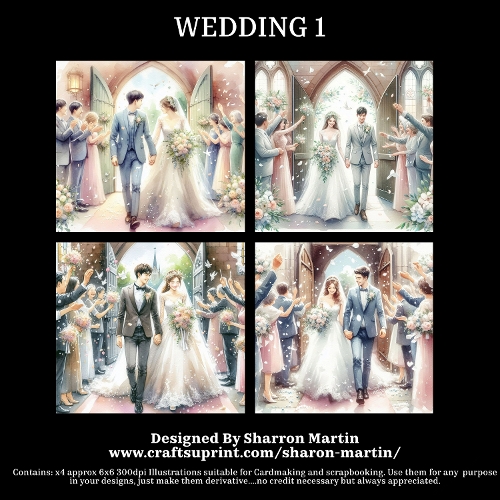 WEDDING 1 - Illustrations for Cardmakers & Designers 