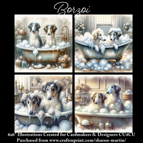 BORZOI - Illustrations for Cardmakers & Designers 