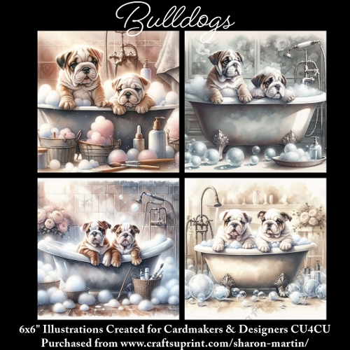 BULLDOGS - Illustrations for Cardmakers & Designers 