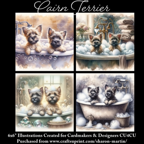 CAIRN TERRIERS - Illustrations for Cardmakers & Designers 