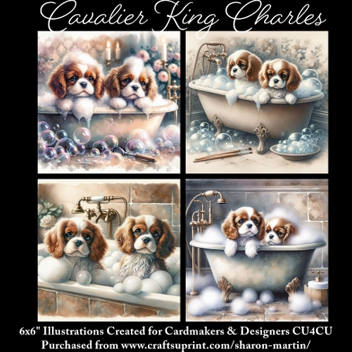 CAVALIER KING CHARLES - Illustrations for Cardmakers & Designers 
