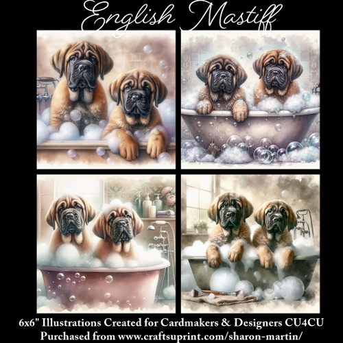 ENGLISH MASTIFF- Illustrations for Cardmakers & Designers 