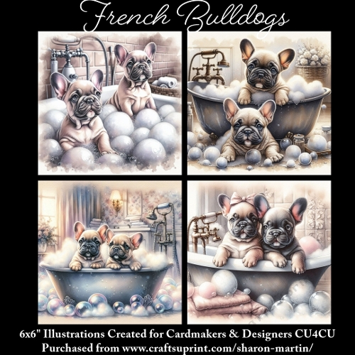 FRENCH BULLDOG- Illustrations for Cardmakers & Designers 