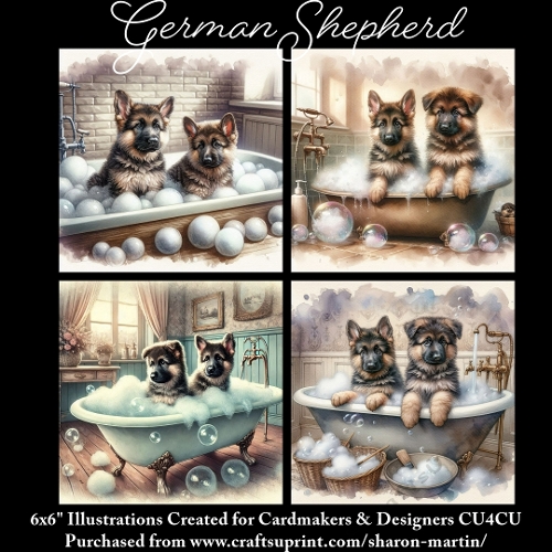 GERMAN SHEPHERD- Illustrations for Cardmakers & Designers 