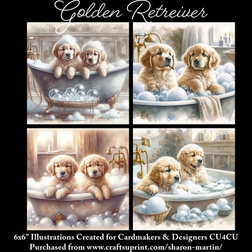 GOLDEN RETRIEVER- Illustrations for Cardmakers & Designers 