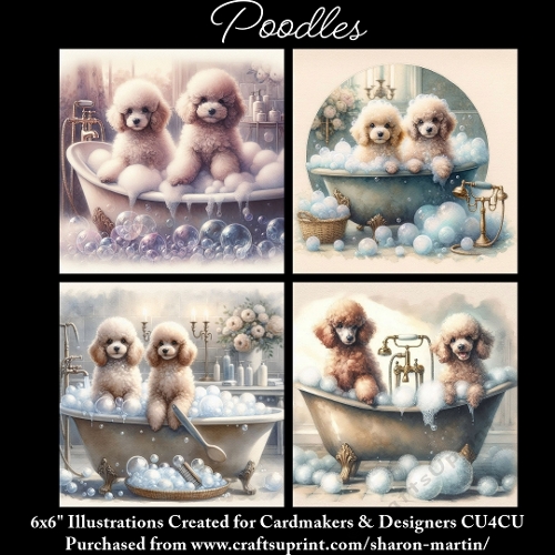 POODLES- Illustrations for Cardmakers & Designers 