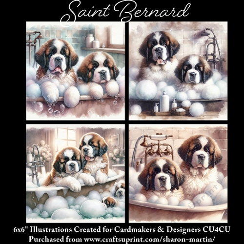 ST BERNARD- Illustrations for Cardmakers & Designers 