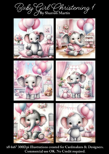 x6 Baby Girl Efelumps 1  - Illustrations for Cardmakers & Designers  