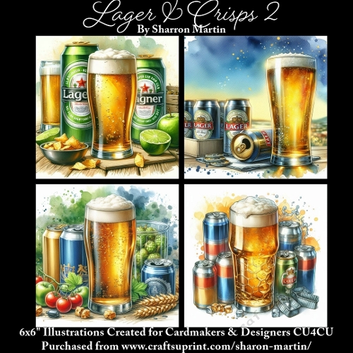 x4 Lager & Crisps 2 - Illustrations for Cardmakers & Designers  