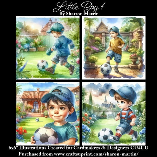 x4 Little Boy 1 - Illustrations for Cardmakers & Designers  