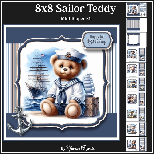 8x8 Sailor Teddy Bear Mini Topper Kit 