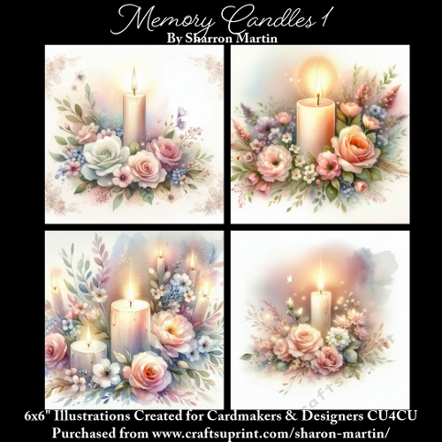 6x6 Memory Candles 1 - Illustrations for Cardmakers & Designers  